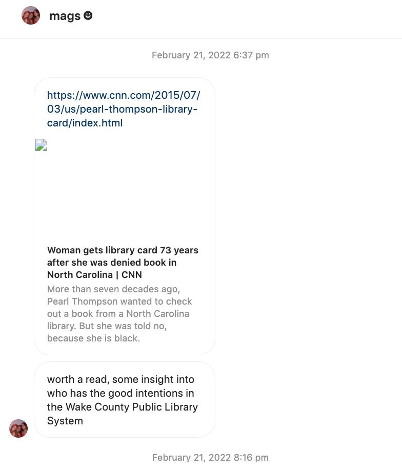 Dms from ann burlingame's daughter