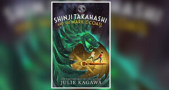 Book cover of Shinji Takahashi and the Mark of the Coatl by Julie Kagawa