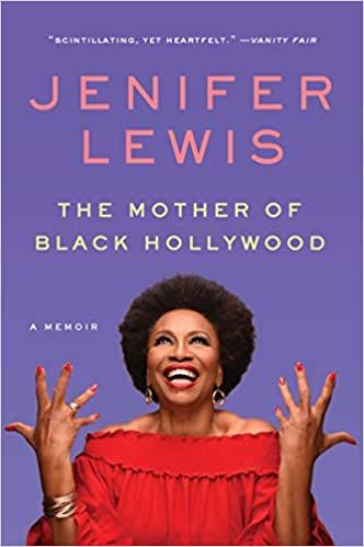 cover of The Mother of Black Hollywood: A Memoir by Jenifer Lewis; photo of the author in red against a purple background