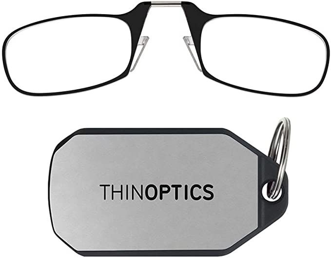 ThinOptics Keychain Case + Rectangular Reading Glasses