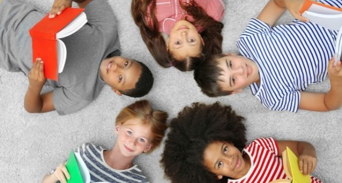 image of kids reading in a circle