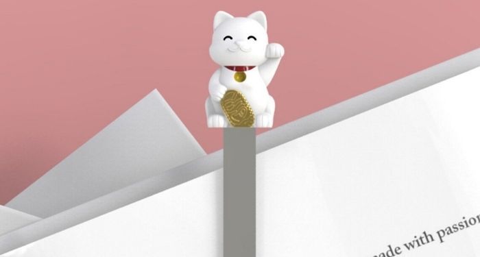 lucky cat bookmark