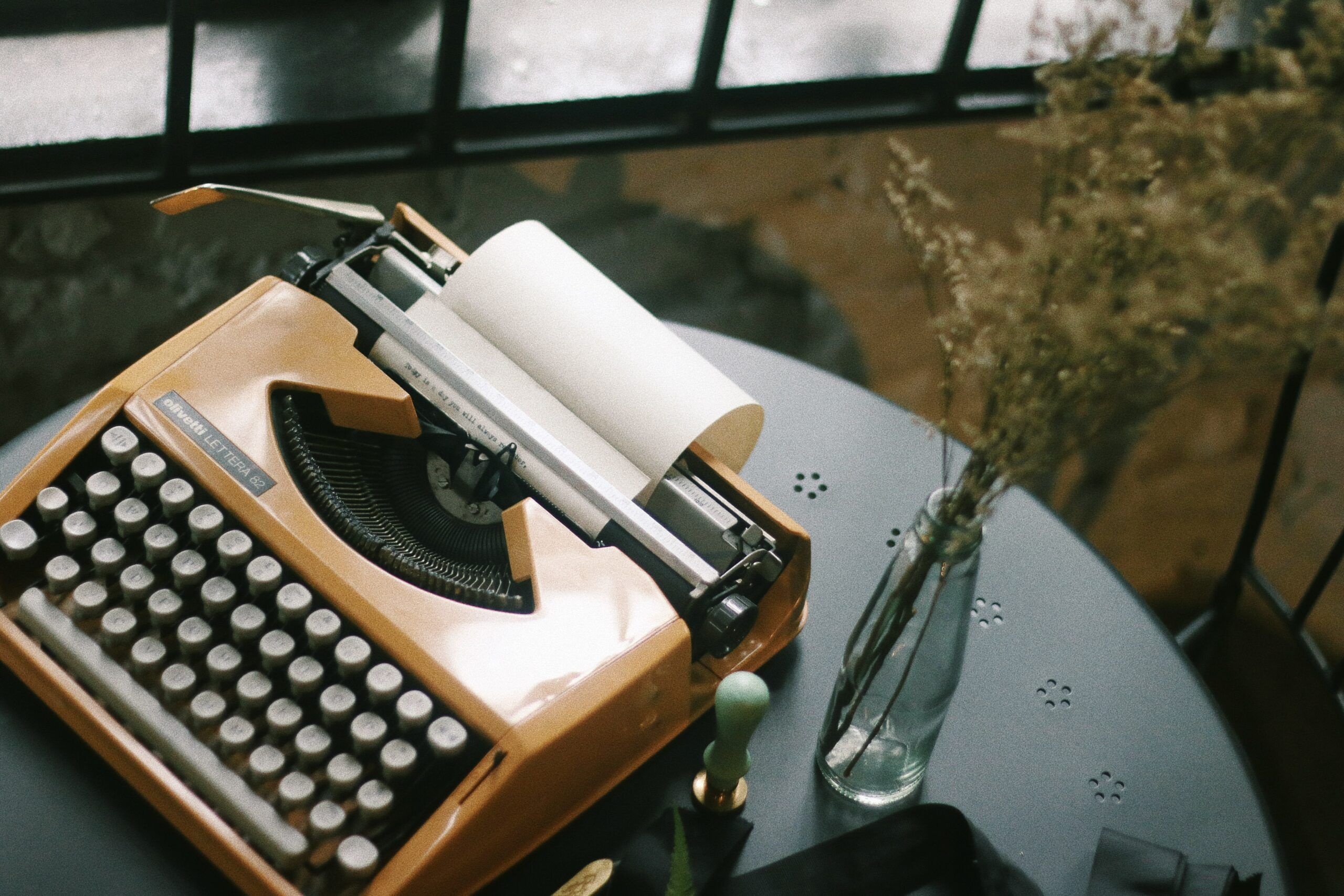 typewriter and desk photo