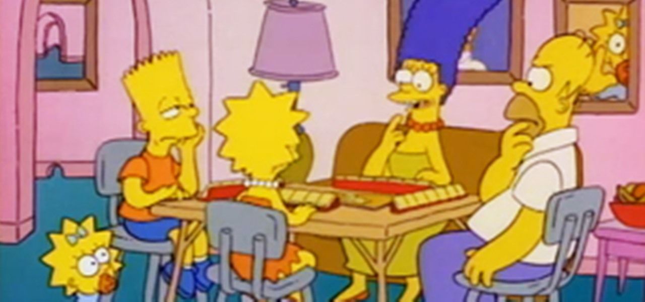 Simpsons screen cap of family playing scrabble