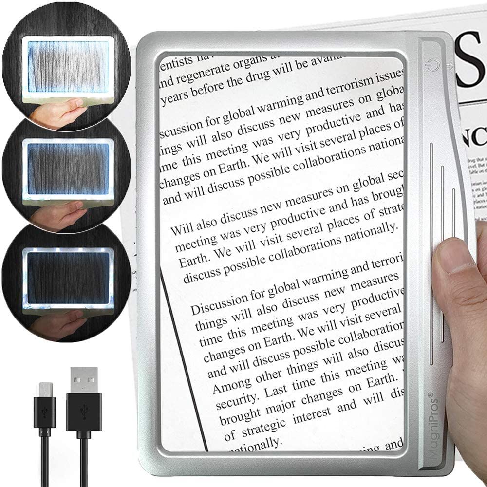 Large Ultra Bright LED Page Magnifier with 12 Anti-Glare as one of the  best gadgets for book lovers