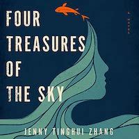 A graphic of the cover of Four Treasures of the Sky by Jenny Tinghui Zhang