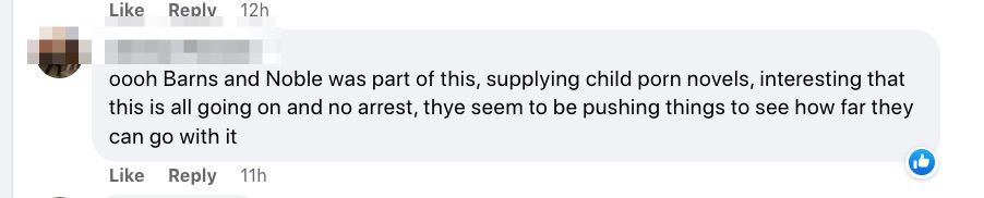 Facebook comment about how barnes and noble was 