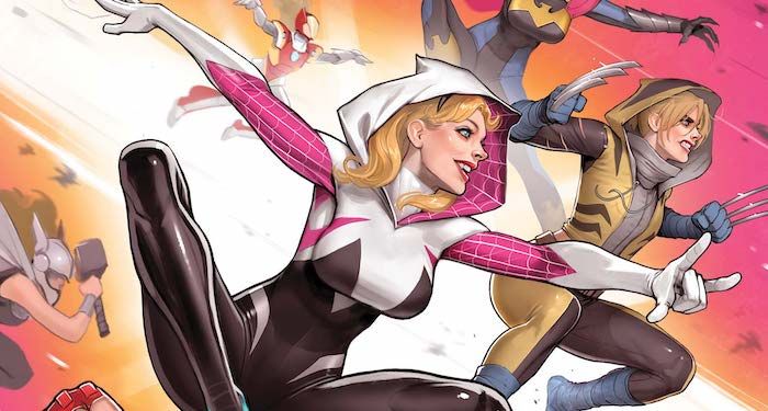 a cropped version of the cover of Into the Gwen-Verse