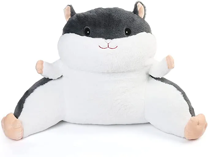 a photo of a hamster reading pillow for kids