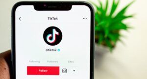 image of phone with tiktok open