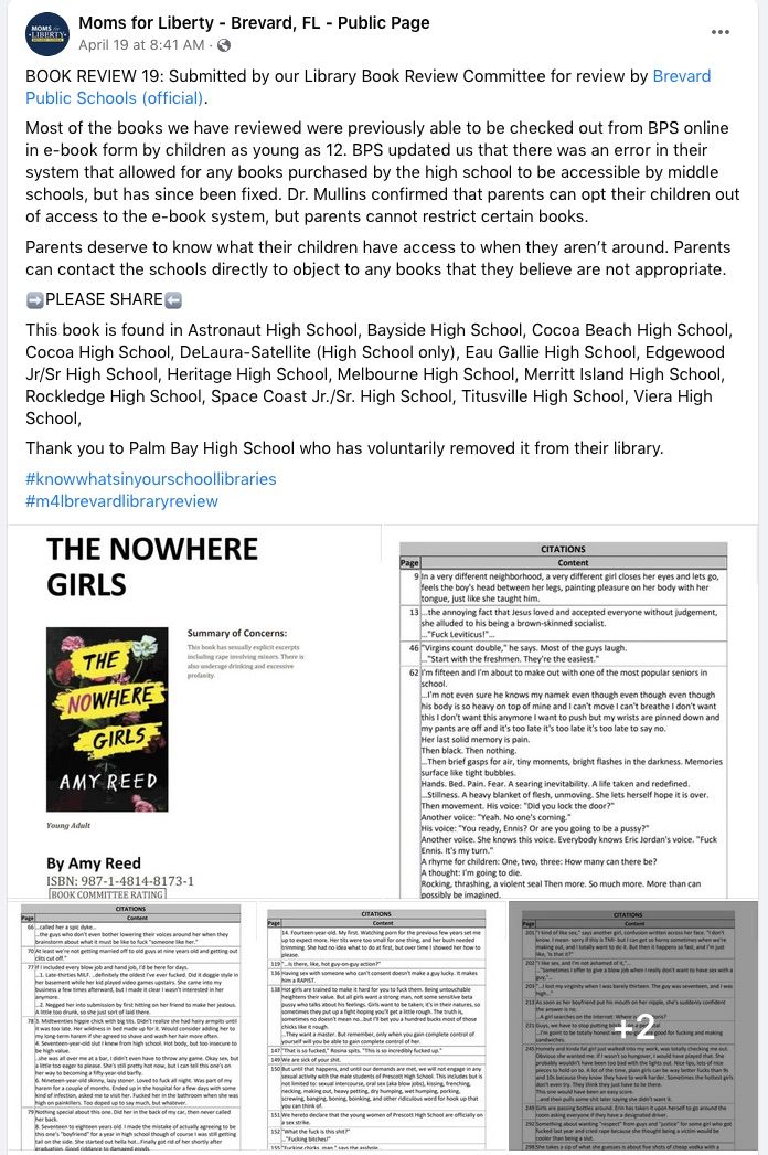 Image of the book report for The Nowhere Girls in booklooks