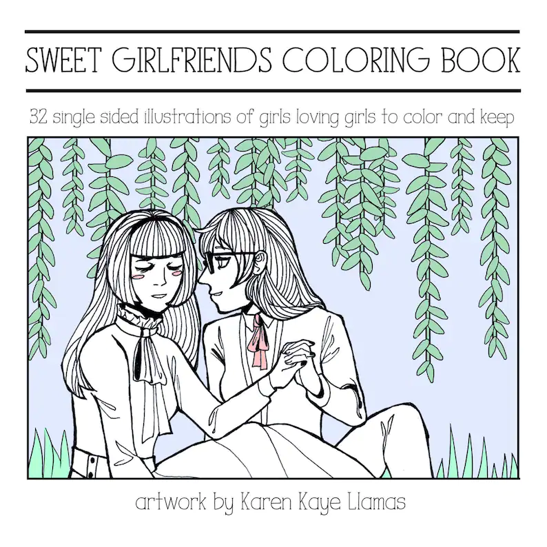 Image of the Sweet Girlfriends coloring book cover