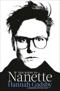 A graphic of the cover of Ten Steps to Nanette, showing a black and white photo of the author