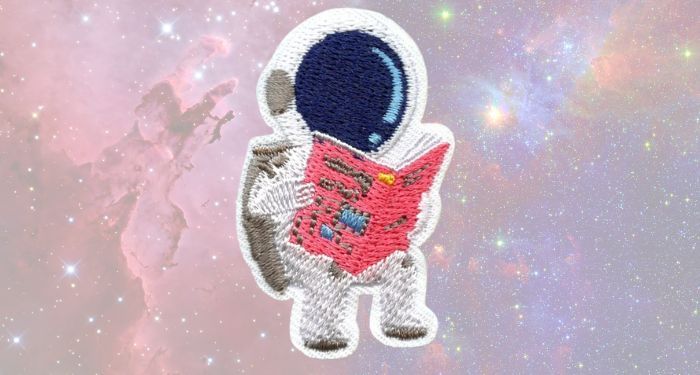 image of an astronaut reading patch