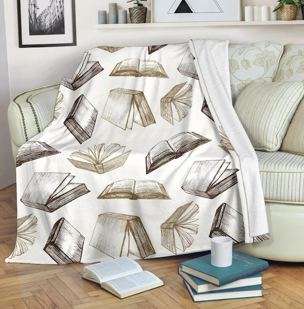 flying books throw blanket