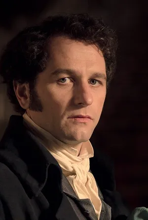 shoulders and up shot of Matthew Rhys from Death Comes to Pemberley