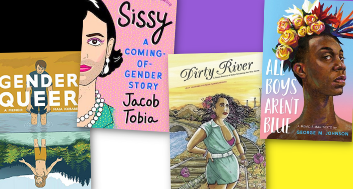 the covers of four nonbinary memoirs