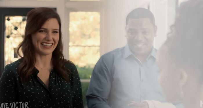 screenshot of Sophia Bush in the Love, Victor trailer