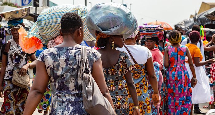 Women in colorful clothing