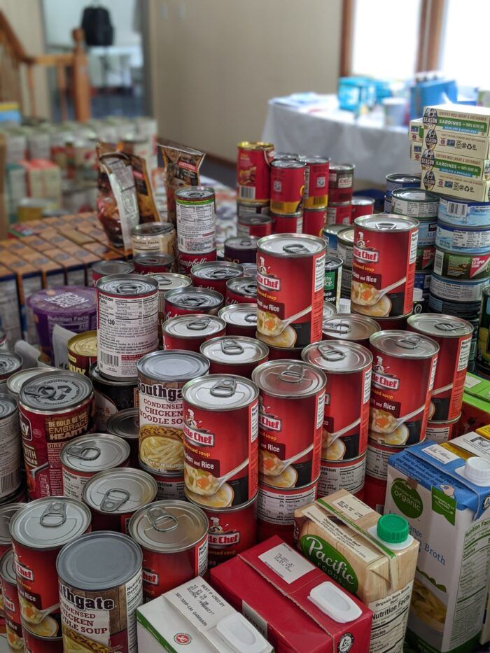 a photo of a food pantry shelf