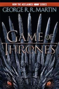 A graphic of the series tie-in cover of Game of Thrones 