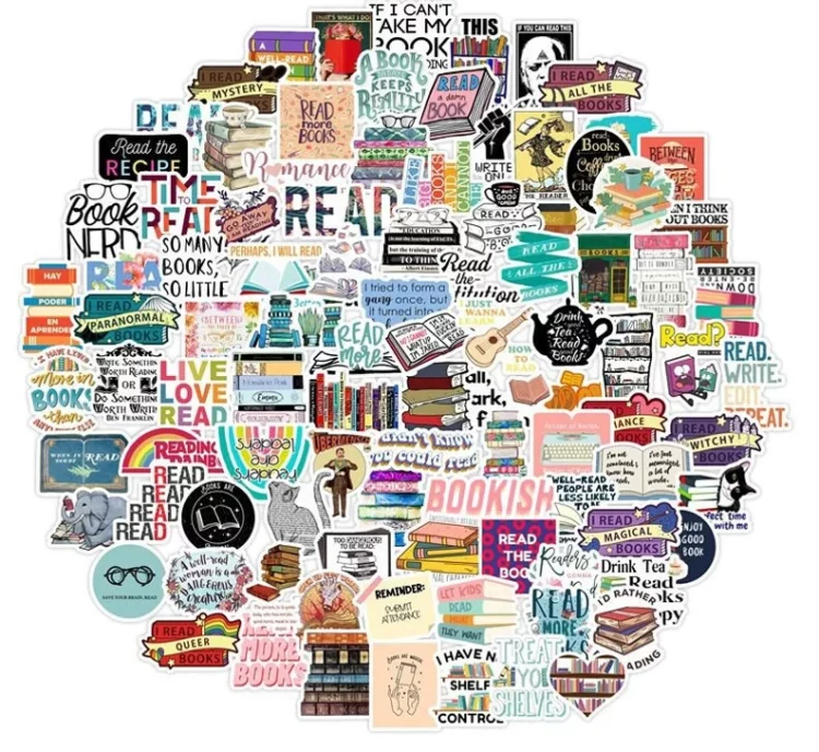 book lovers stickers pack of 50 assorted
