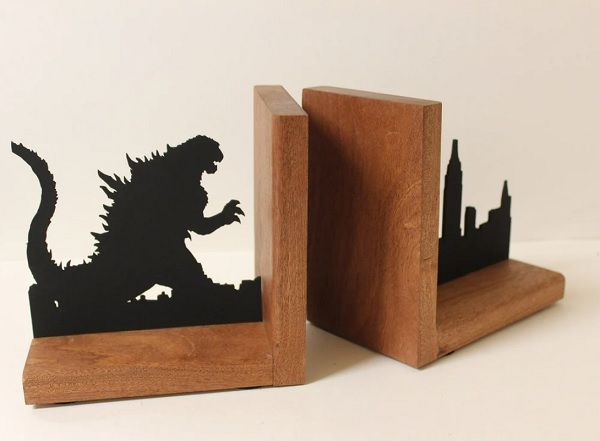 Image of Godzilla-inspired bookends 