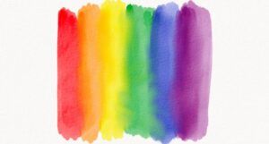 image of simple rainbow stripes done in watercolor