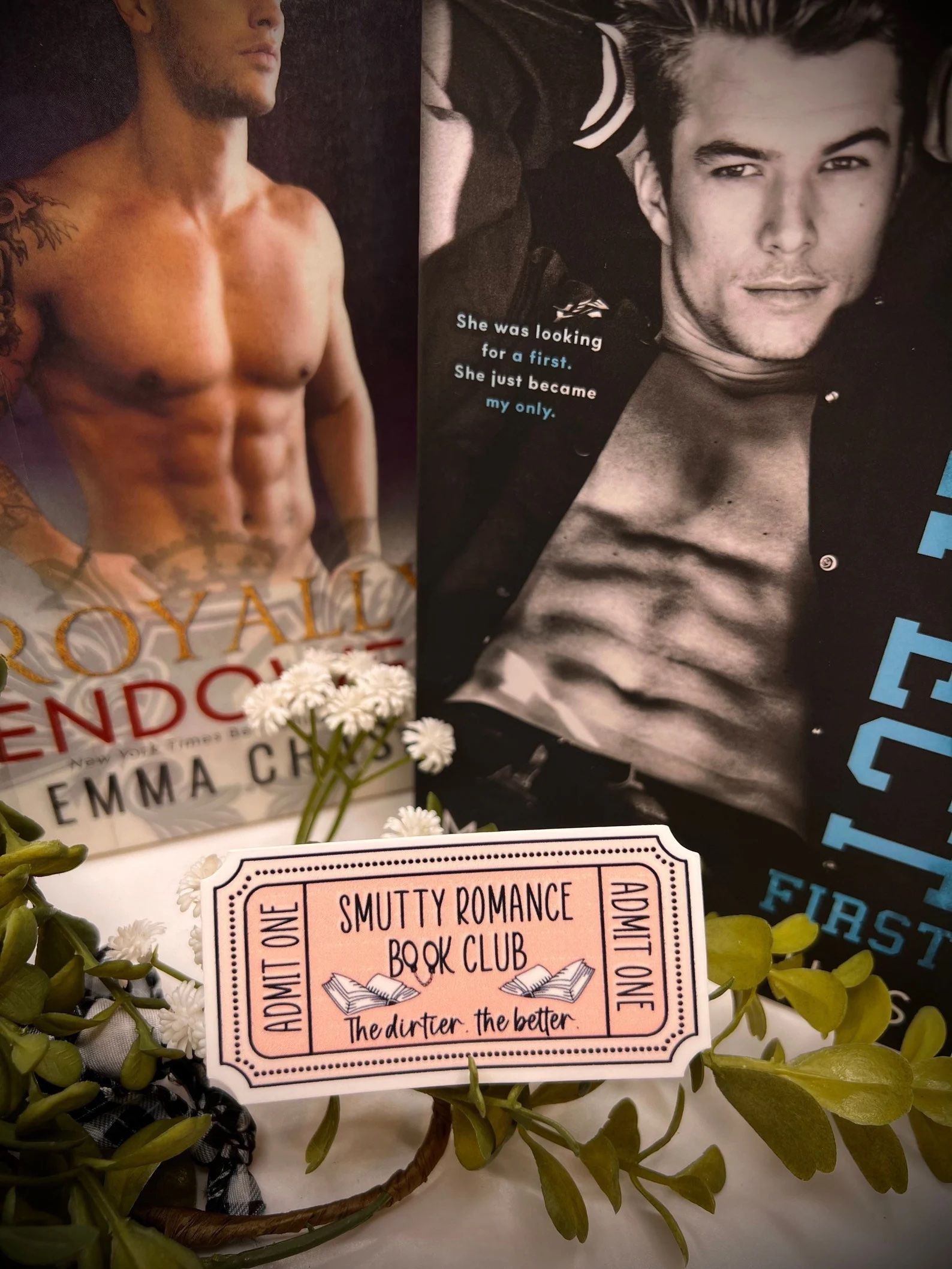 smutty romance book club ticket sticker