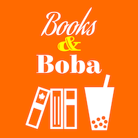 A graphic of the logo of Books & Boba
