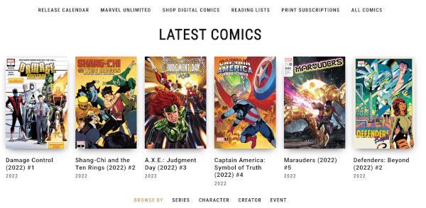 image of Marvel Unlimited PC browsing interface