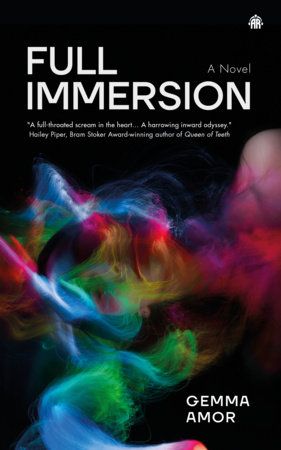 cover of Full Immersion by Gemma Amor; swirly colored smoke against a black background