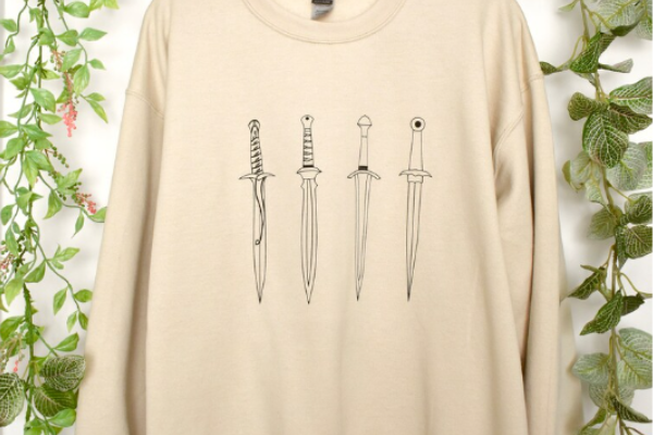 Hobbit Swords Sweatshirt from Rosie Katt Designs on Etsy