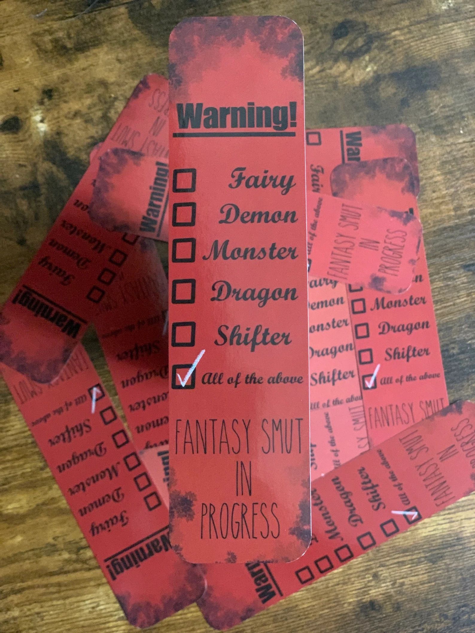 monster romance checklist bookmark