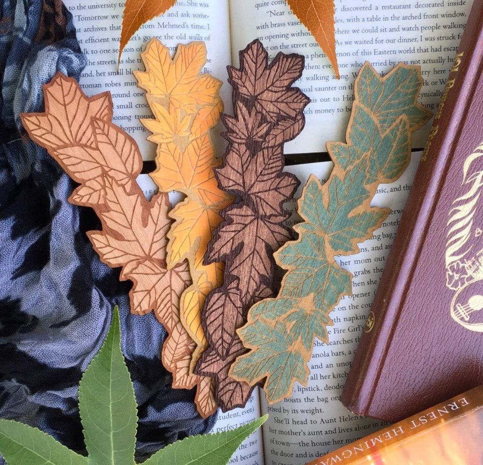 Leaves Wood Bookmark