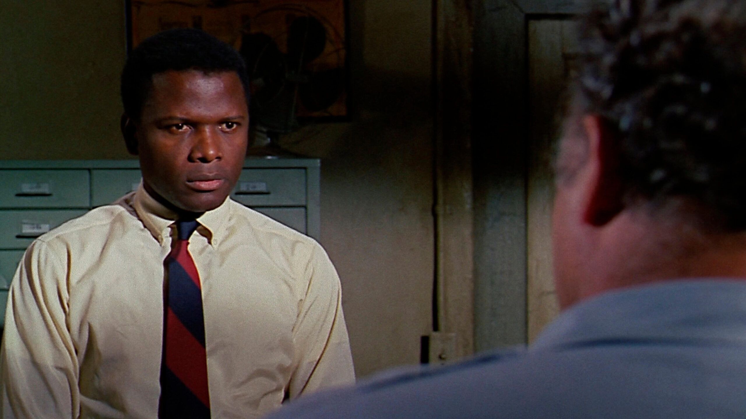 Sidney Poitier as Mr. TIbbs from a scene in the movie In the Heat of the Night