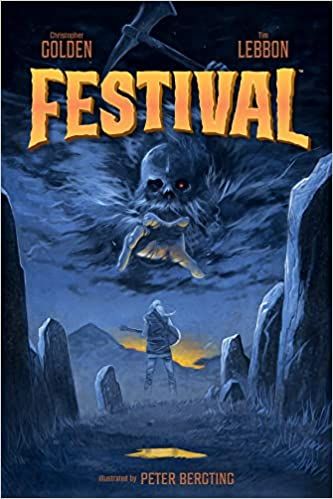 cover of Festival by Christopher Golden; illustration of a scary skull face in a dark sky