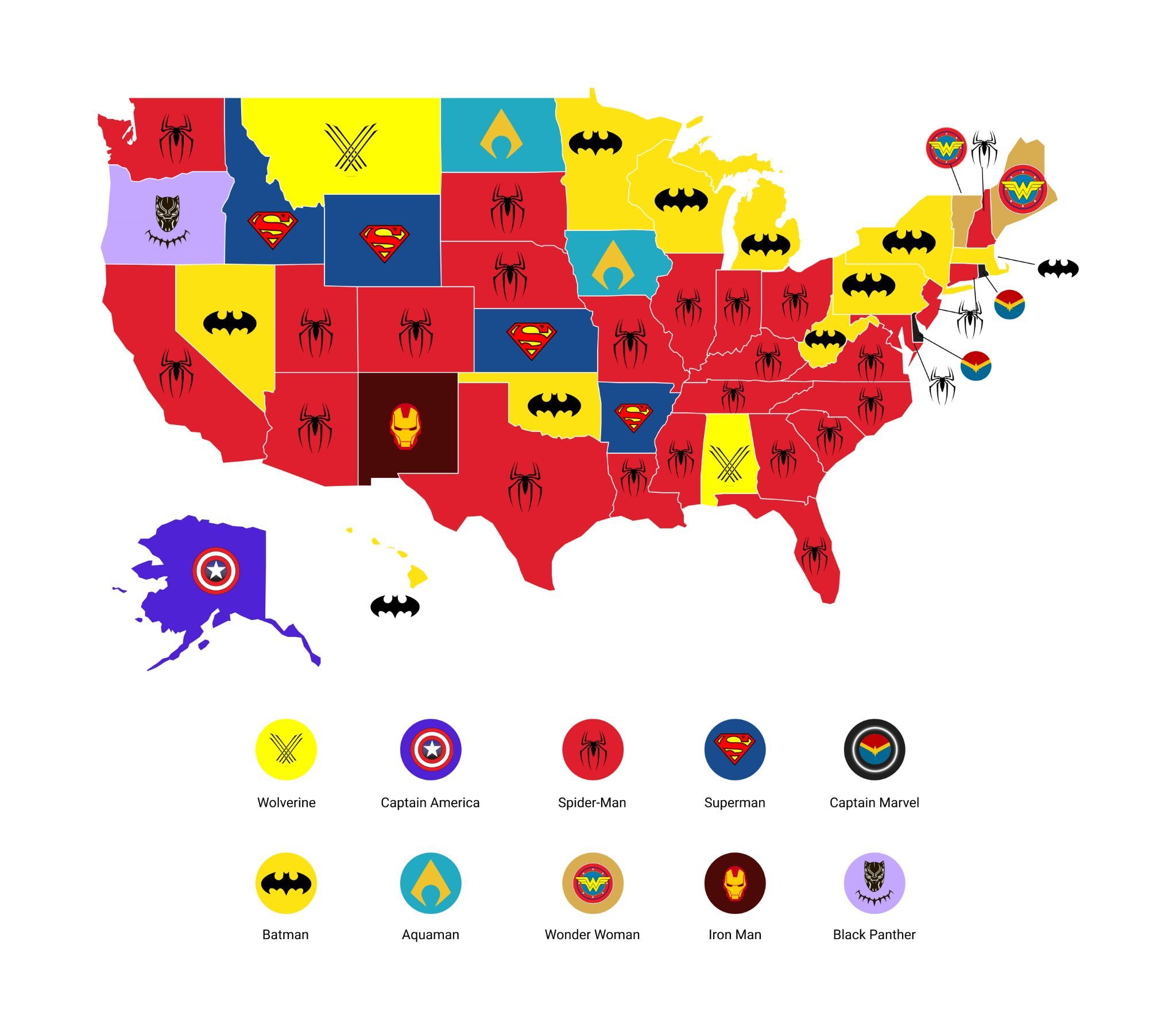 Most Popular Comic Book Superhero by State - 81