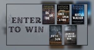 在芭芭拉·弗拉德金的《绿探长》系列的封面旁边，灰色的背景和黑色的文字“ENTER TO WIN”