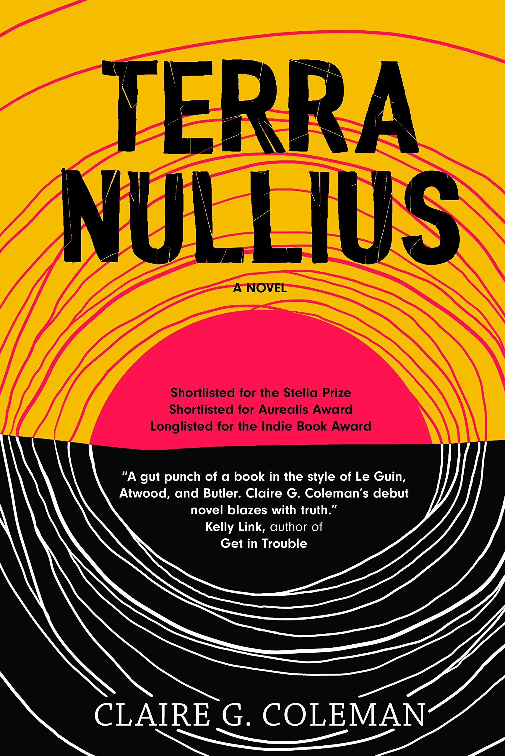 A graphic of the cover of Terra Nullius by Claire G. Coleman