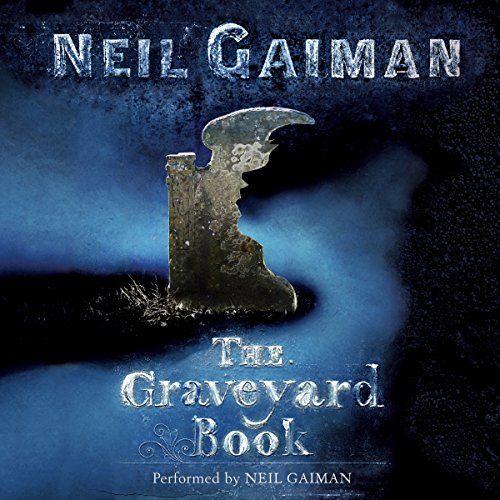 A graphic of the cover of The Graveyard Book by Neil Gaiman
