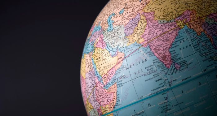 closeup image of a globe