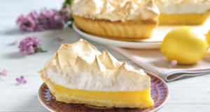 a photo of a slice of lemon meringue pie