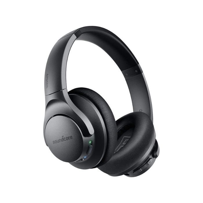 a set of black over-hear noise cancelling headphones