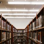 school library shelves