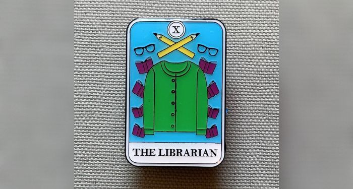 the librarian enamel pin