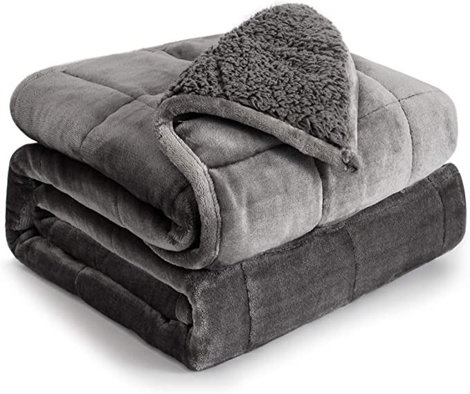a photo of a fuzzy weighted blanket