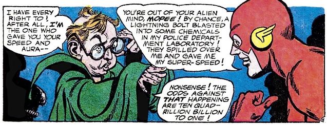 Mopee tells an incredulous Flash that he is responsible for his superspeed