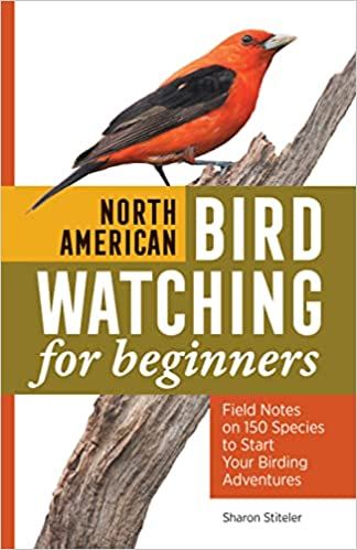cover of North American Bird Watching for Beginners: Field Notes on 150 Species to Start Your Birding Adventures by Sharon Stiteler; illustration of a red and black bird