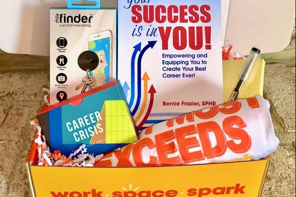 Example of the Work Space Spark subscription box.